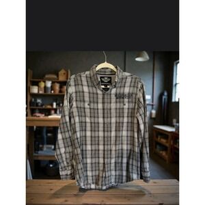Harley Davidson Motorcycles Plaid Flannel Button Down Shirt Men's Size S Cotton
